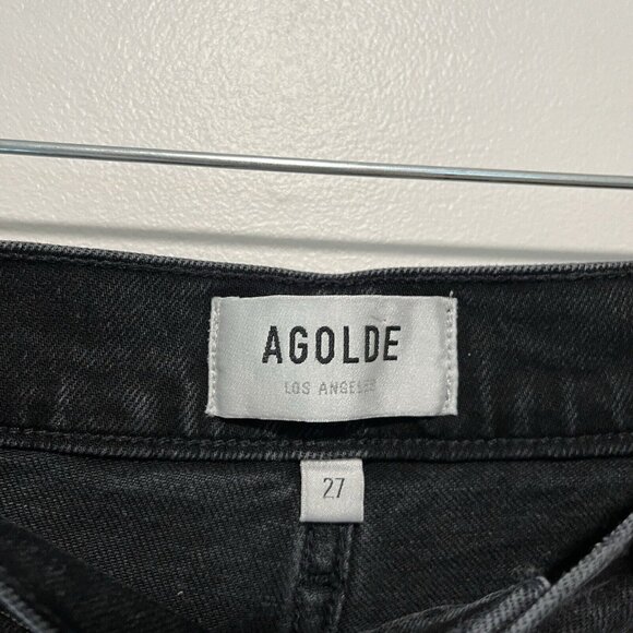 AGOLDE Stretch Riley High Rise Straight Crop Jeans in Washed Black Size 27 - Picture 4 of 9
